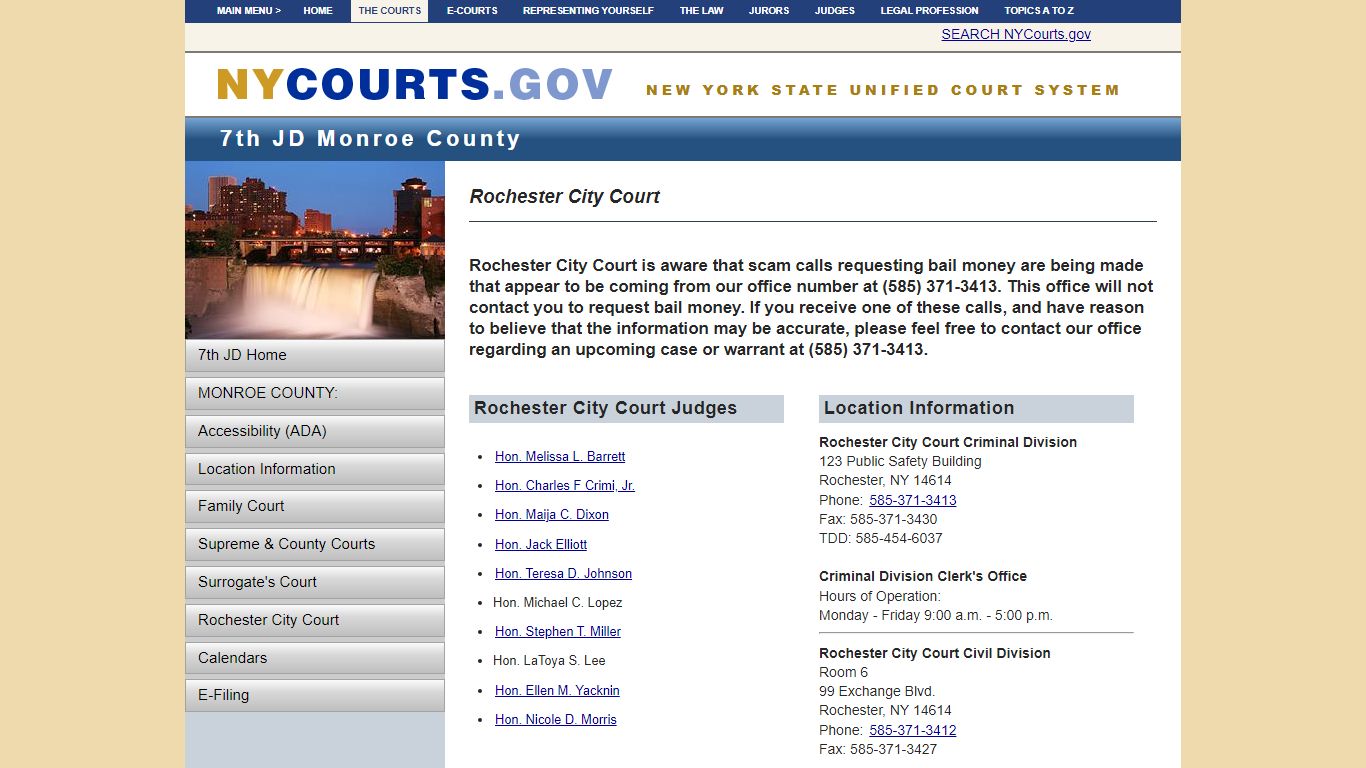 Rochester City Court | NYCOURTS.GOV